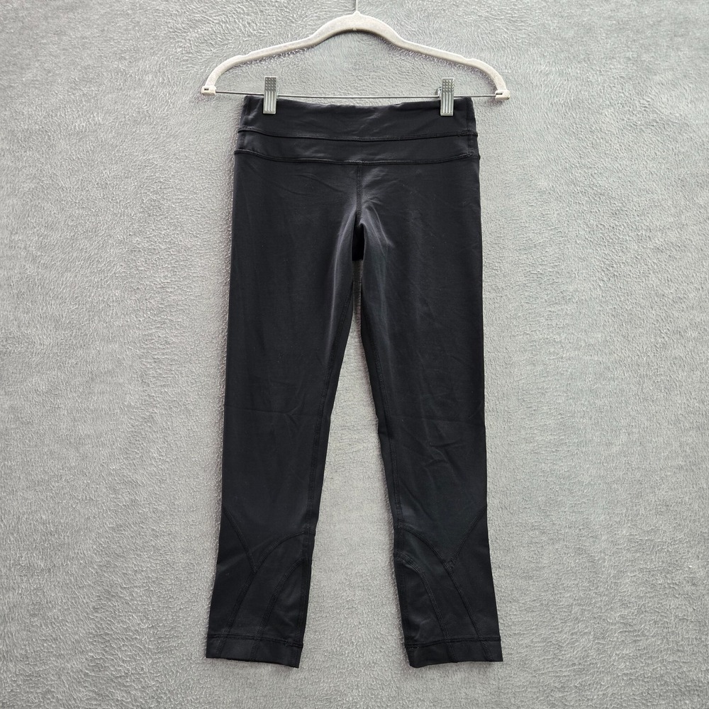 Lululemon Women Activewear Pants 4 Black Run Inspire Crop II Block It Pocket